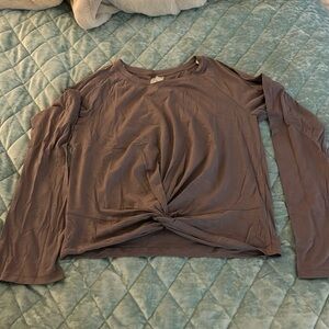 Calia Purple Gray twist front top